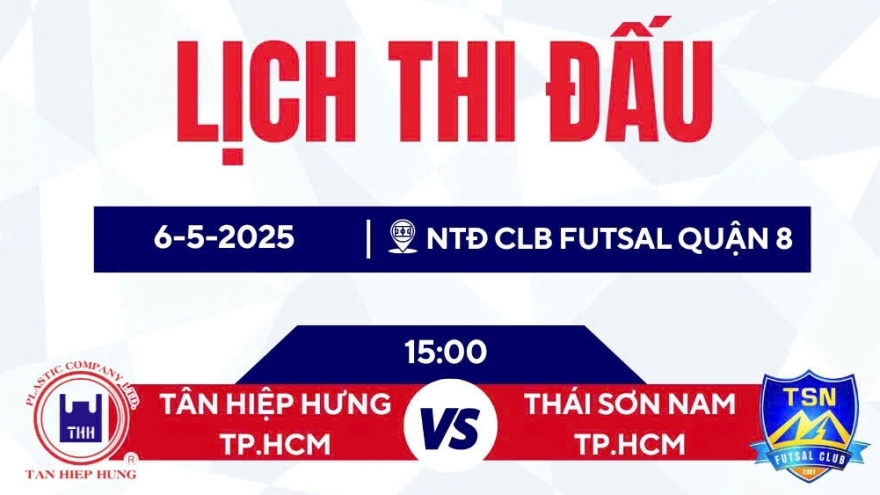Lịch thi đấu Futsal HDBank vô địch quốc gia 2025 hôm nay 6/5